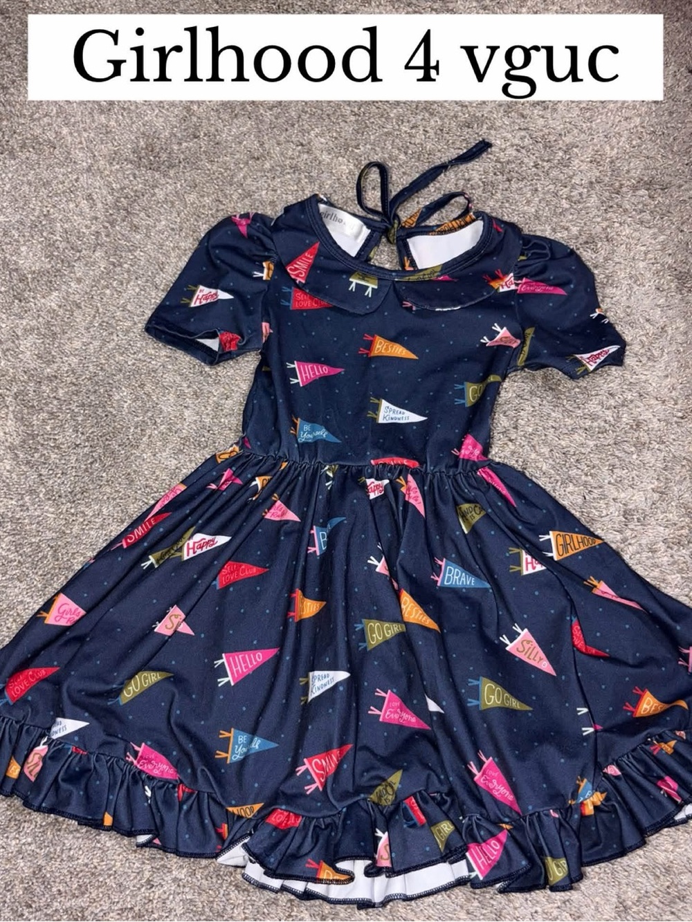 Girlhood positive affirmation dress. Size 4